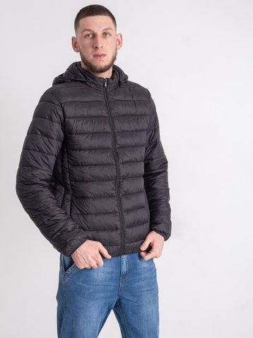 0023-41 Чорна чоловіча куртка (синтепон, 1 од., розмір батал: 2XL)