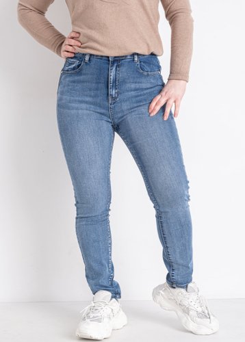 0033 Блакитні жіночі джинси (NEW JEANS, стрейчеві, 6 од., розміри батал: 31. 32. 33. 34. 36. 38) - фото 2