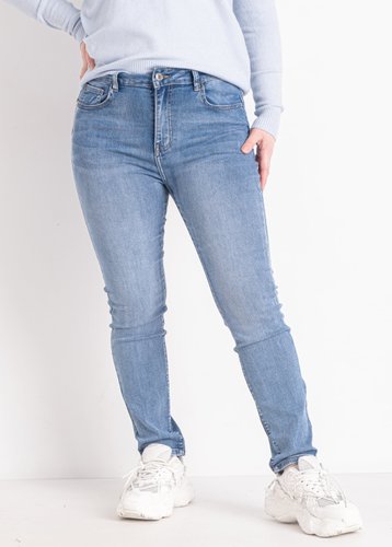 0036 Блакитні жіночі джинси (NEW JEANS, стрейчеві, розміри батал: 31. 32. 33. 34. 36. 38) - фото 2
