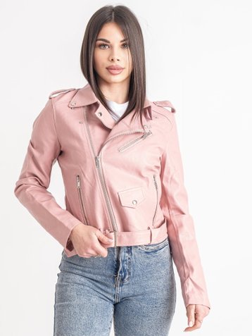 0054 Рожева жіноча куртка (екошкіра, 3 од., розміри норма: M. L. XL)