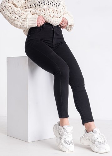 0082 Чорні жіночі джинси (NEW JEANS, стрейчеві, 6 од., розміри напівбатал: 28. 29. 30. 31. 32. 33) - фото 2
