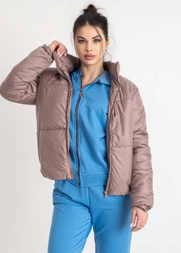 0420-32 Темно-бежева жіноча куртка (5'TH AVENUE, синтепон, 4 од., розміри норма: 42. 44. 46. 48) - фото 3
