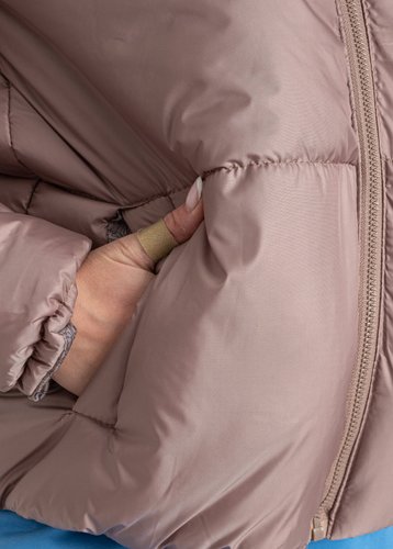 0420-32 Темно-бежева жіноча куртка (5'TH AVENUE, синтепон, 4 од., розміри норма: 42. 44. 46. 48) - фото 8