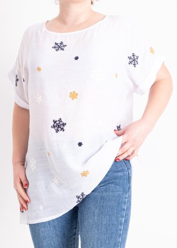 0703 Біла жіноча блузка (4 од., розміри батал: XL. 2XL. 3XL. 4XL) - фото 2