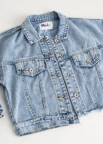 0921-1A Блакитна підліткова джинсова куртка (MODA, на 9-11 років, 3 од., розмір на бірках: 130.140.150) - фото 3