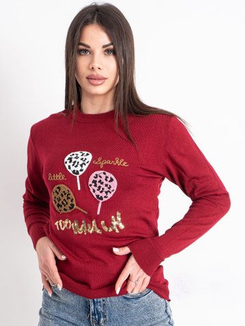 2008-5 Бордовий жіночий светр (1 од., один універсальний розмір: 42-46)