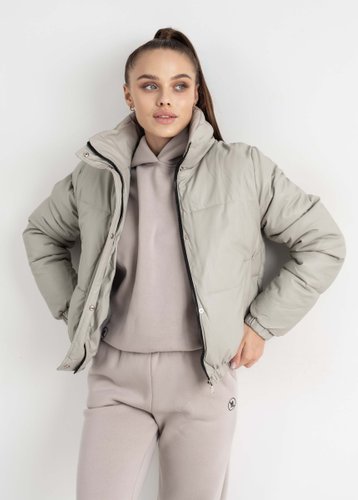 2810-6 Сіра жіноча куртка (HONG LA JIAO, синтепон, 4 од., розміри норма: M. L. XL. 2XL) - фото 3