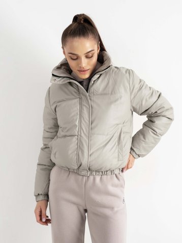 2810-6 Сіра жіноча куртка (HONG LA JIAO, синтепон, 4 од., розміри норма: M. L. XL. 2XL)