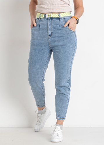 3220 Блакитний жіночий мом (DKNSEL, стрейчеві, 6 од., розміри батал: 30. 31. 32. 33. 34. 36) - фото 2
