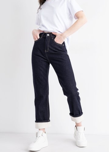 3795-5 Темно-сині жіночі джинси-кльош (E-COOL JEANS, котонові, 5 од., розміри норма: S. S. M. L. L) - фото 2