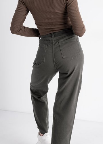 3811 Сіро-зелені жіночі джинси-труби (E-COOL JEANS, стрейчеві, 5 од., розміри норма: S. S. M. L. XL) - фото 5