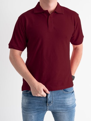 3827-51 Бордове чоловіче поло (AMERICAN STYLE, 6 од., розміри норма: M. L. XL. 2XL. 2XL. 3XL)